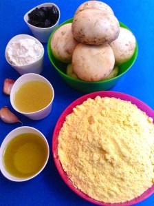 pupusas de champiñones y aceitunas ingr
