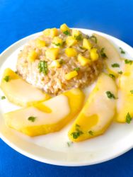 arroz dulce con mango