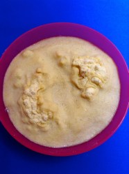 1 mezclar harina y caldo