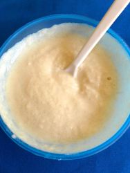 1 juntar harina y leche